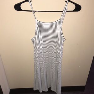 black and white striped sundress